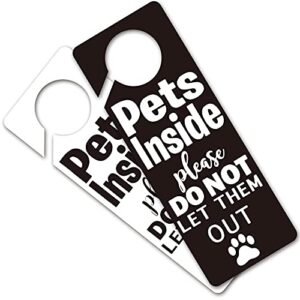 four orangutans pets inside please do not let them out funnydoor hanger sign, 2 pack(double sided) please do not disturb, funny pet house decoration, ideal for pet lover