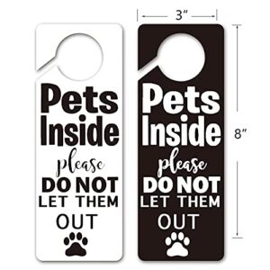 FOUR ORANGUTANS Pets Inside Please Do Not Let Them Out FunnyDoor Hanger Sign, 2 Pack(Double Sided) Please Do Not Disturb, Funny Pet House Decoration, Ideal for Pet Lover