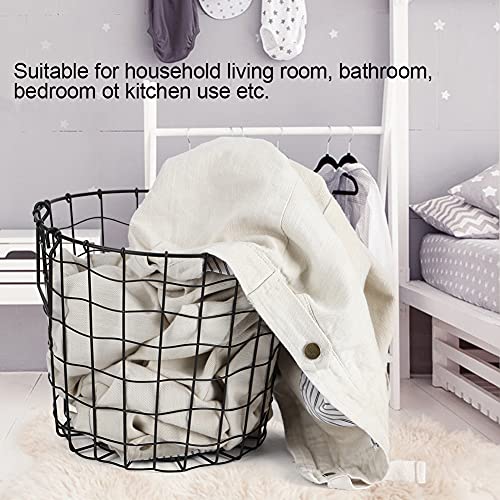 Large Laundry Basket, Wire Baskets with Handles Easy Carry Bags Storage Organizer Baskets