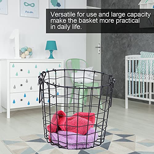 Large Laundry Basket, Wire Baskets with Handles Easy Carry Bags Storage Organizer Baskets