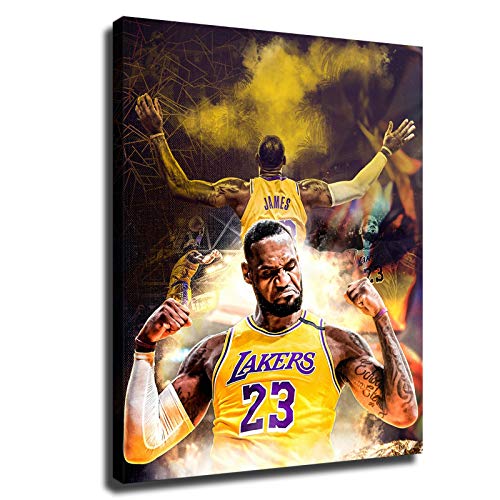 Lebron James Poster Basketball Canvas Wall Art Bedroom Room Decoration Painting Large Size Poster Printing FOTRIC (12x14inch,No Frame)