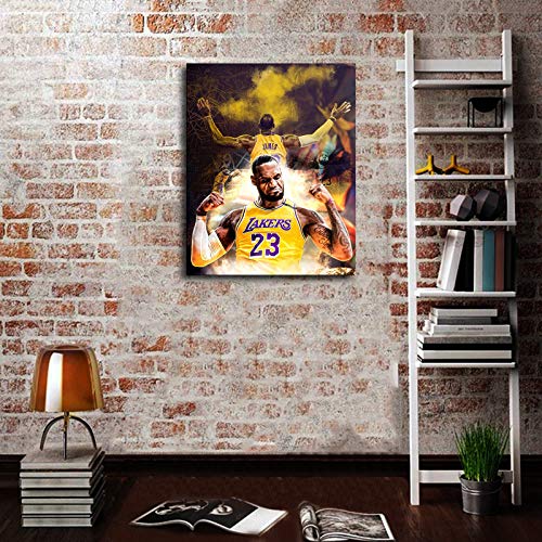 Lebron James Poster Basketball Canvas Wall Art Bedroom Room Decoration Painting Large Size Poster Printing FOTRIC (12x14inch,No Frame)