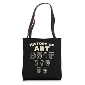 history of art funny famous artists meme joke painter gift tote bag