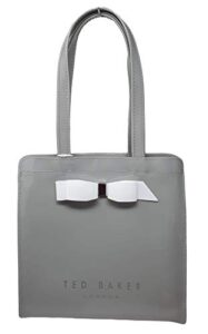 ted baker arycons bow detail icon shopper tote bag in grey