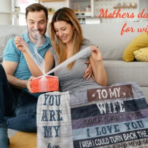 WSYEAR Mothers Day Birthday Gifts for Wife from Husband,Wife Birthday Gift Ideas,Mother Day Wedding Anniversary Birthday Romantic Gifts for her,Wife Blanket 60X50