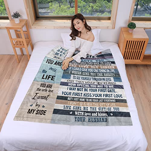 WSYEAR Mothers Day Birthday Gifts for Wife from Husband,Wife Birthday Gift Ideas,Mother Day Wedding Anniversary Birthday Romantic Gifts for her,Wife Blanket 60X50