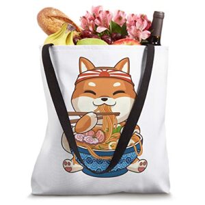 Kawaii Cute Anime Shiba Inu Dog Otaku Japanese Ramen Noodles Tote Bag
