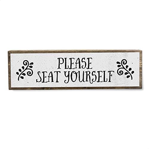 ANVEVO Please Seat Yourself - Metal Wood Sign Light – Cute & Funny Wall Bathroom Decor - Rustic Wall Art - Modern Home Décor - Farmhouse Bathroom Decorations