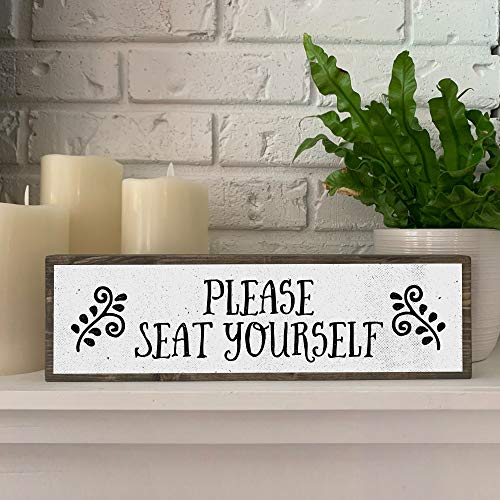 ANVEVO Please Seat Yourself - Metal Wood Sign Light – Cute & Funny Wall Bathroom Decor - Rustic Wall Art - Modern Home Décor - Farmhouse Bathroom Decorations