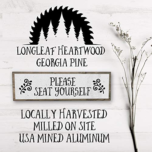 ANVEVO Please Seat Yourself - Metal Wood Sign Light – Cute & Funny Wall Bathroom Decor - Rustic Wall Art - Modern Home Décor - Farmhouse Bathroom Decorations