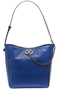 dkny linton leather hobo shoulder bag tote – royal blue