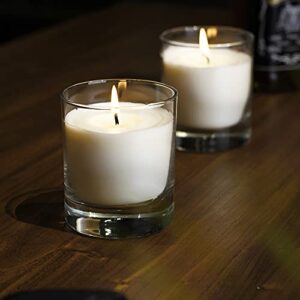 Jar Candle, 8oz Soy Wax Candle(1 Pack),35 Hours Long Burning Pillar Candle, White Pillar Candle in 10oz Old-Fashioned Whiskey Glass