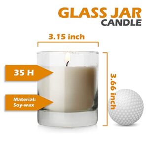 Jar Candle, 8oz Soy Wax Candle(1 Pack),35 Hours Long Burning Pillar Candle, White Pillar Candle in 10oz Old-Fashioned Whiskey Glass