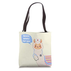 alpaca wound for you cute llama wound care nurse gift tote bag