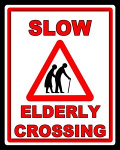 zmkdll 12″x 8″ slow elderly crossing the road old people metal plaque tin sign