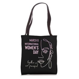 international women’s day, march 8, black pride feminist tote bag