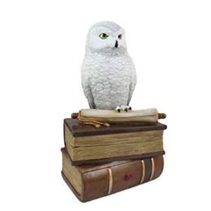 World of Wonders Wizard School White Owl Sculpture Decorative Box with Lid | Knick Nacks for Shelves and Owl Decor | Home Decor for Table Top | Book Lover Gift - 9"