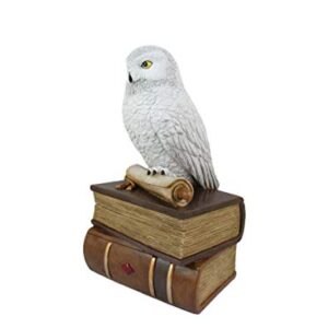 World of Wonders Wizard School White Owl Sculpture Decorative Box with Lid | Knick Nacks for Shelves and Owl Decor | Home Decor for Table Top | Book Lover Gift - 9"