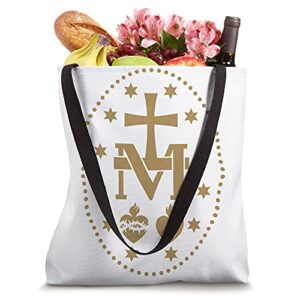 Miraculous Medal of Virgin Mary Catholic Saint Tote Bag