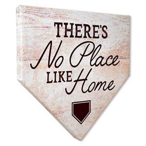 collectible canvas there’s no place like home home plates, sports, wall art for bedroom, nursery, and other parts of the house or dorm, wall decorations with baseball or sports theme 12” x 12” x 1.5”