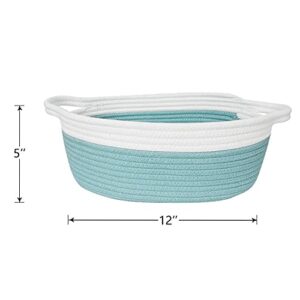 Goodpick Small Woven Basket Desk Organizer with Handles (Set of 2)