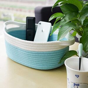 Goodpick Small Woven Basket Desk Organizer with Handles (Set of 2)