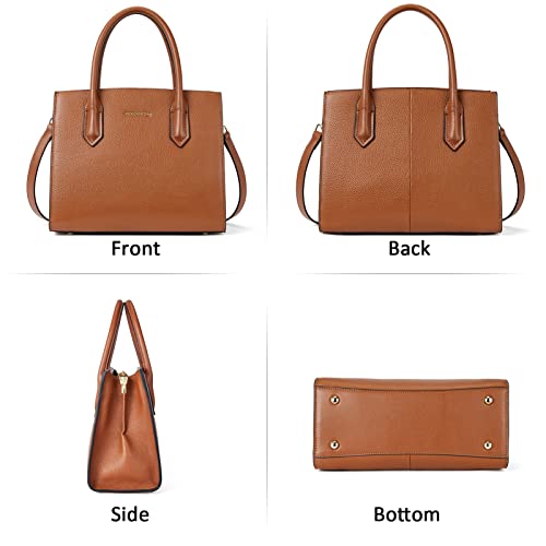 BOSTANTEN Leather Handbags for Women Designer Satchel Purses Top Handle Shoulder Crossbody Bags