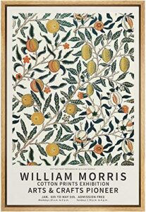 idea4wall framed canvas print wall art cotton prints exhibition poster master artist william morris nature wilderness oil painting impressionism for living room, bedroom, office – 16″x24″ natural