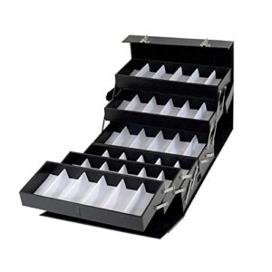 tfcfl sunglasses organizer, sunglasses slot display case,sunglasses jewelry collection storage holder box with clear glass lid pu (48 slots)