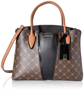 nine west lorraine lrg jet set satchel, dk bourbon multi