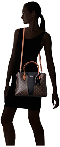 NINE WEST Lorraine LRG Jet Set Satchel, Dk Bourbon Multi