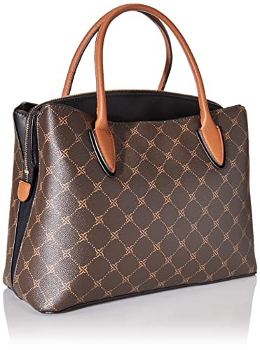 NINE WEST Lorraine LRG Jet Set Satchel, Dk Bourbon Multi