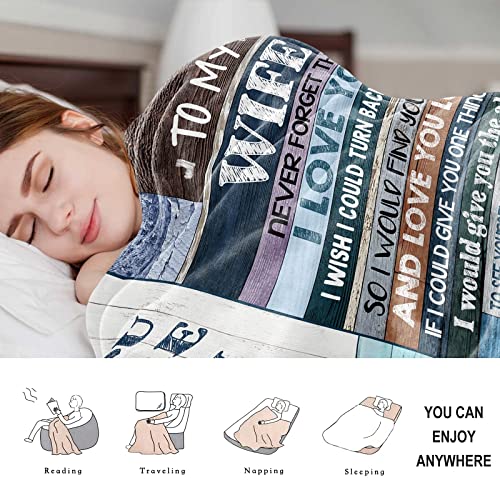 CENSIHER To My Wife Ultra-Soft Micro Fleece You are My Life Blanket Microfiber Valentine's Day Blanket Luxury Blanket for Bedding Sofa and Travel (60inchx50inch)