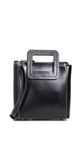 staud women’s black leather mini shirley tote crossbody handbag messenger