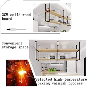 JHJIUJ Ceiling Shelf Wine Rack Hanging Bookcase Ceiling-Mounted Floating Shelves Bar Bedroom Kitchen Wall Mounted Plant Stand/Wall Decor (Color : Gold, Size : 80 * 30 * 80cm(31 * 12 * 31 inch))