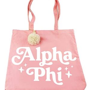 Sorority Shop Alpha Phi Retro Pom Pom Tote Bag