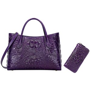 pijushi women handbags crocodile top handle bag designer satchel bags for women wristlet wallet for women crocodile leather wallet ladies clutch purse