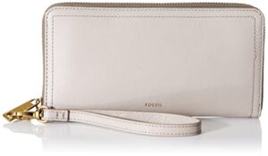 fossil womens logan rfid around wallet zip clutch, graystone, one size us