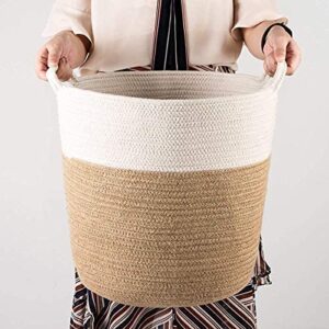 Goodpick Boho Jute Rope Storage Basket with Handles (Set of 2)
