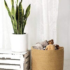 Goodpick Boho Jute Rope Storage Basket with Handles (Set of 2)