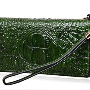 PIJUSHI Women Handbags Crocodile Top Handle Bag Designer Satchel Bags For Women Wristlet Wallet for Women Crocodile Leather Wallet Ladies Clutch Purse