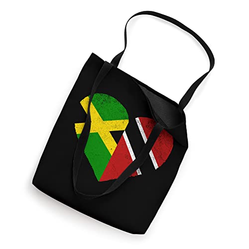 Jamaican Trinidadian Heart Jamaica Trinidad Flag Tote Bag