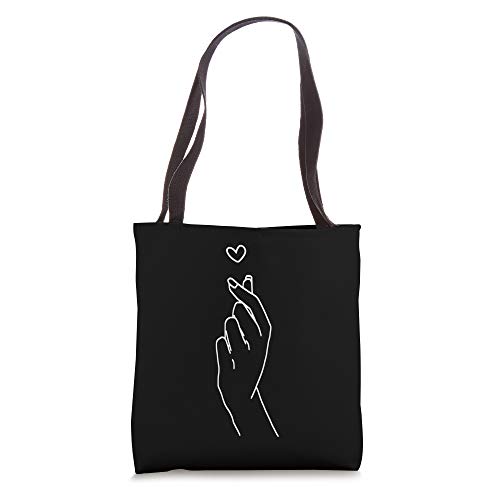 Korean Finger Heart Merch Kpop Love K-pop Merchandise Kdrama Tote Bag