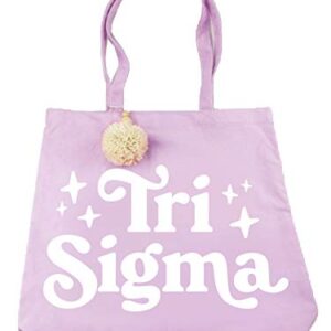 Sigma Sigma Sigma Retro Pom Pom Tote Bag