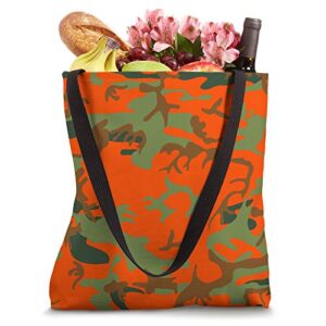 Blaze Orange Deer Hunter Camouflage Tote Bag