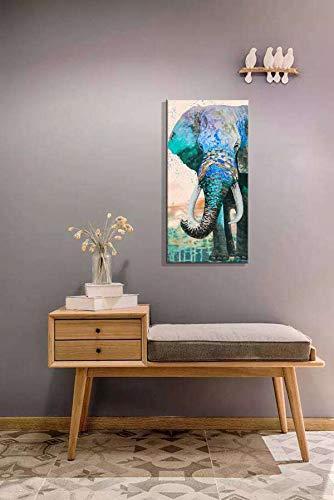 Home Wall Art Décor of The Hand-Painted Elephant, African Animals Graphic Artwork Painting Print for Wall Decor(Waterproof Artwork, Bracket Mounted Ready to Hang)