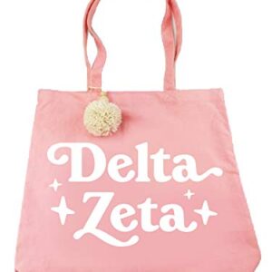 Sorority Shop Delta Zeta Retro Pom Pom Tote Bag