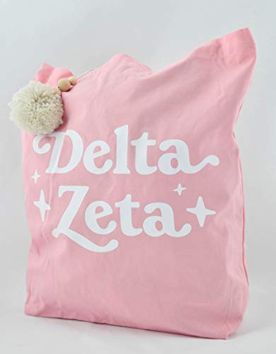 Sorority Shop Delta Zeta Retro Pom Pom Tote Bag