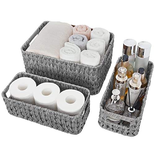 GRANNY SAYS Bundle of 3-Pack Wicker Baskets & 3-Pack Wicker Storage Baskets