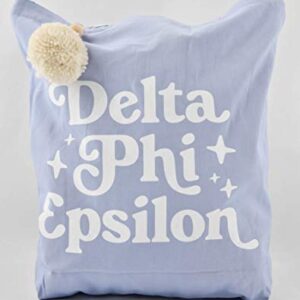 Delta Phi Epsilon Retro Pom Pom Tote Bag